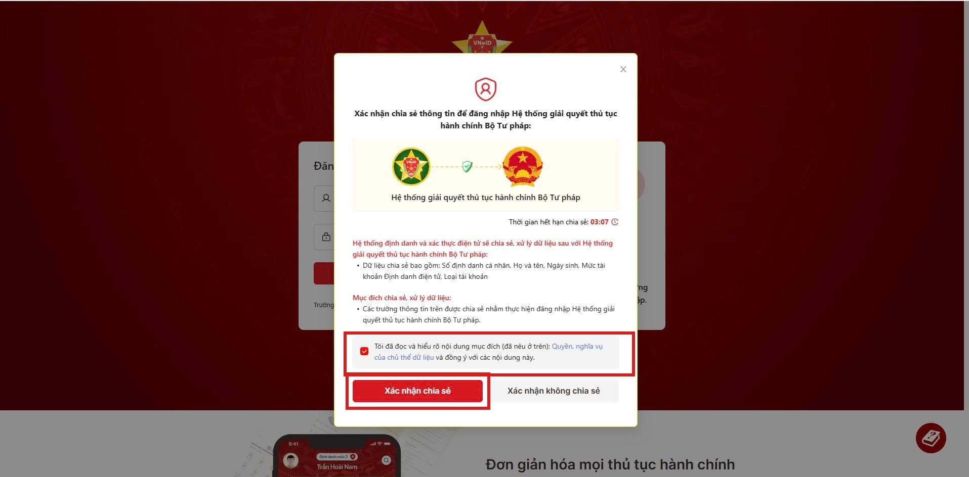 Chia sẻ với hệ thống Tư pháp
