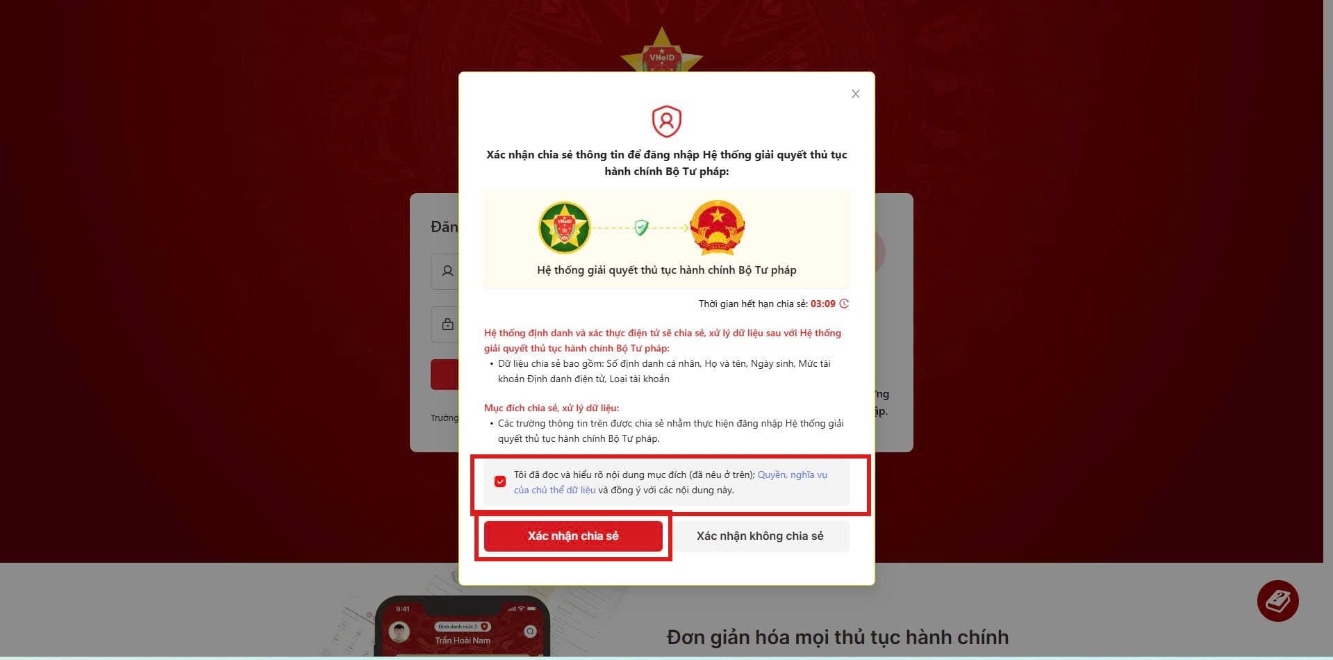 Chia sẻ với hệ thống Tư pháp