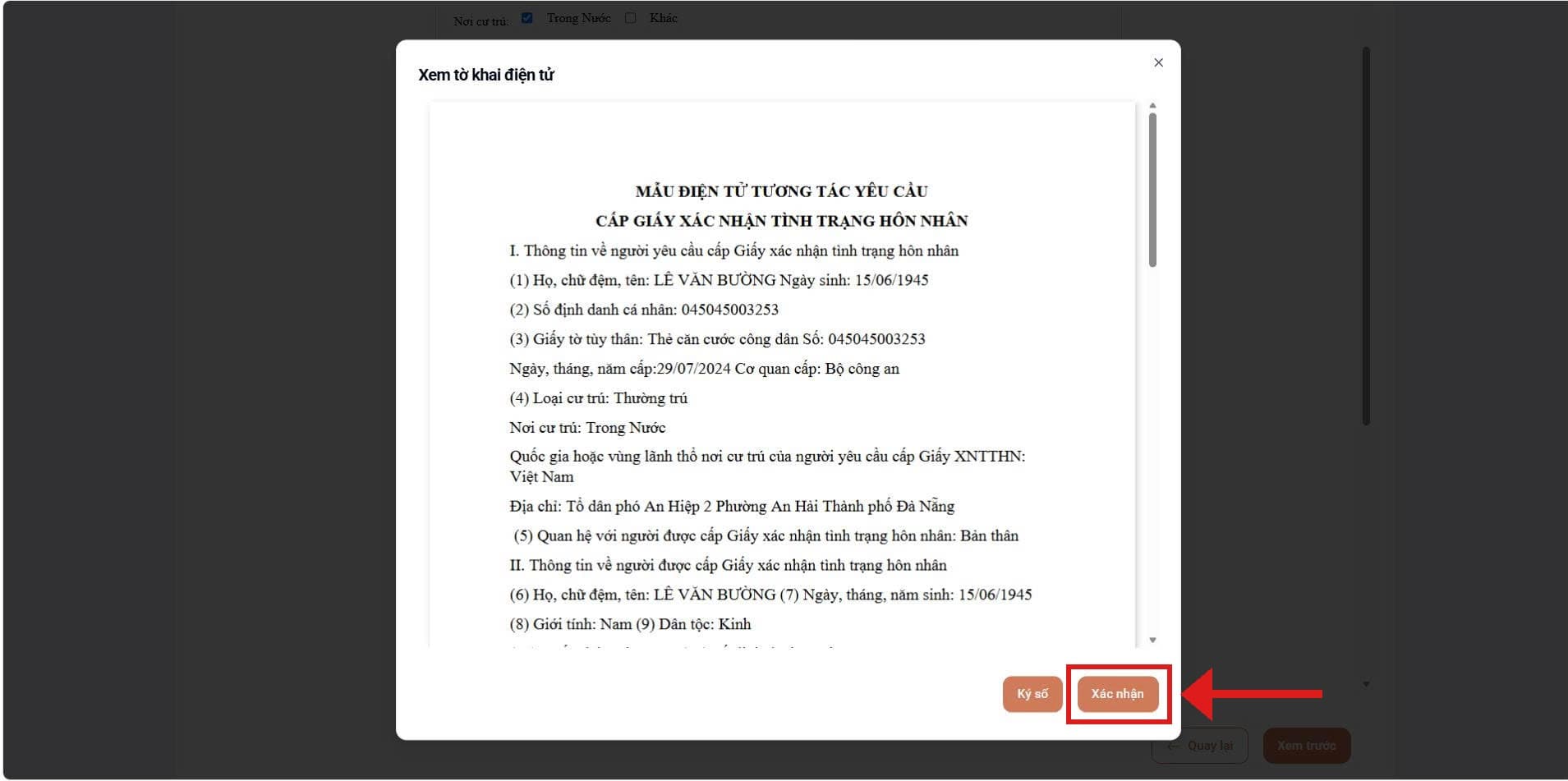 Xem tờ khai điện tử